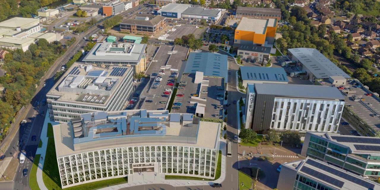 Baynham Meikle Celsur Staines aerial view
