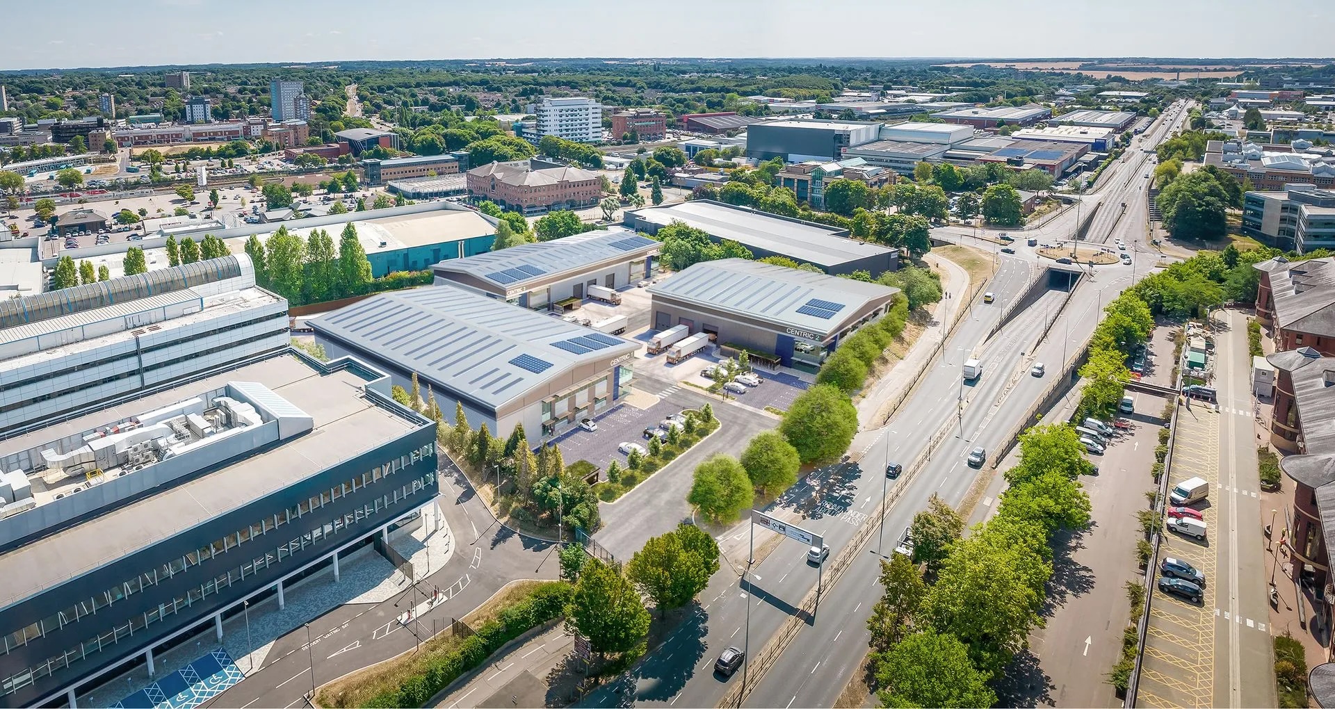 Baynham Meikle Gunnels Wood Stevenage aerial view